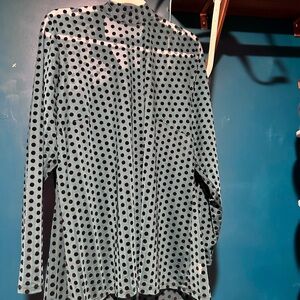 Green shirt with velvety dots